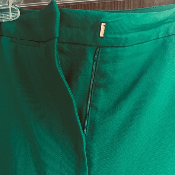 DVF Diane Von Furstenberg Green Wool Trousers High Waist Crop Wide Leg Pants 6 - Picture 9 of 14